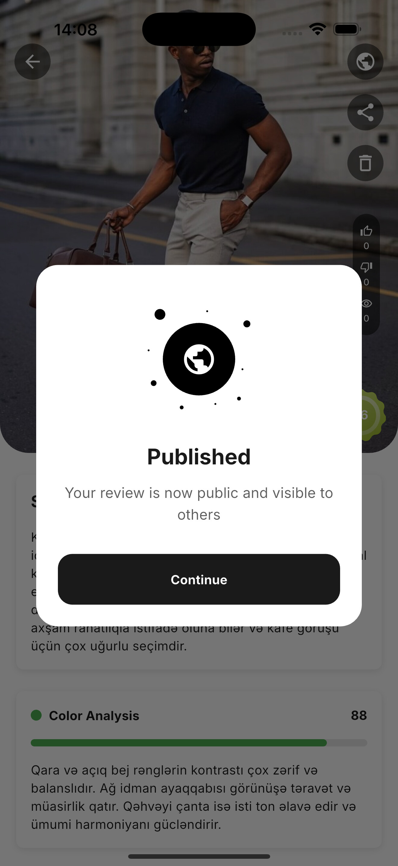 DresMate Review Screen